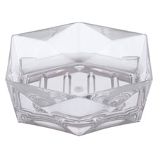 Interiors by Premier Clear Acrylic Soap Dish For Bathroom, Geometric Design Soap Holder With Raised Edges, Draining Soap Dish