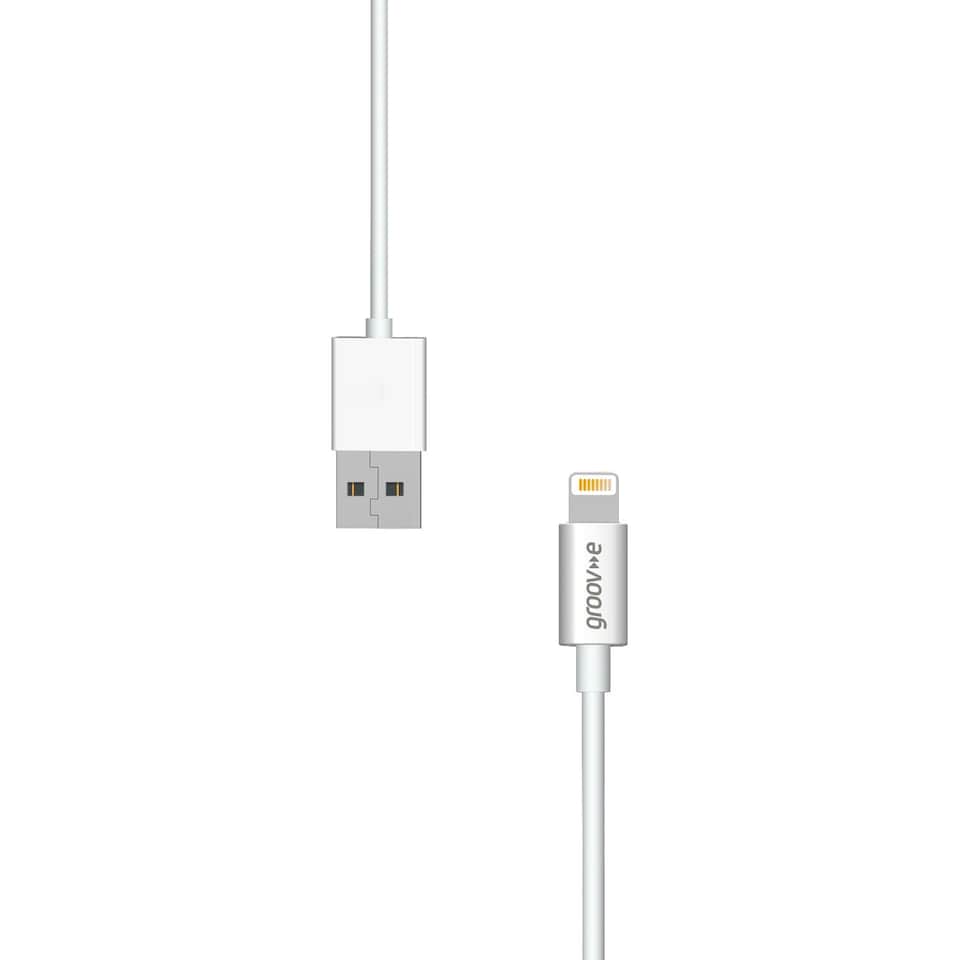 image 1 of Groov-e GVMA042WE MFI Lightning to USB-A Charging Cable 2M - White