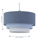 image 7 of Gabi - Blue Ombre Linen 3 Tier Ceiling Light Shade | Blue | Medium | 1