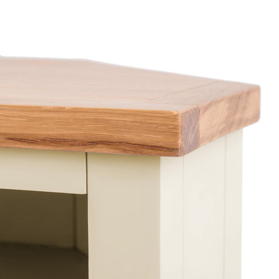 image 1 of Farro Cream 90cm Corner TV  Unit - Fully Assembled - By Roseland Furniture