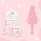 image 5 of AIYAPLAY Kids Dressing Table with Mirror, Stool, Drawer, Cloud Design, White | White