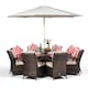 image 2 of Arizona Round 8 Seater Rattan Patio Dining Set | Brown | Brown