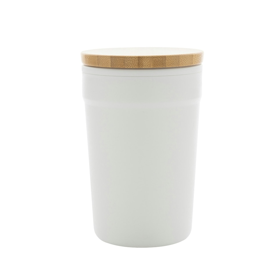 image 1 of XD Collection Bamboo Recycled 300ml Travel Mug - White - One Size | White | 1