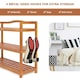 image 5 of COSTWAY 3-Tier Wood Shoe Rack Solid Shoe Storage Shelf Brown