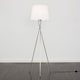 image 4 of ValueLights Camden Chrome Tripod Floor Lamp White Taper Shade & Bulb | White