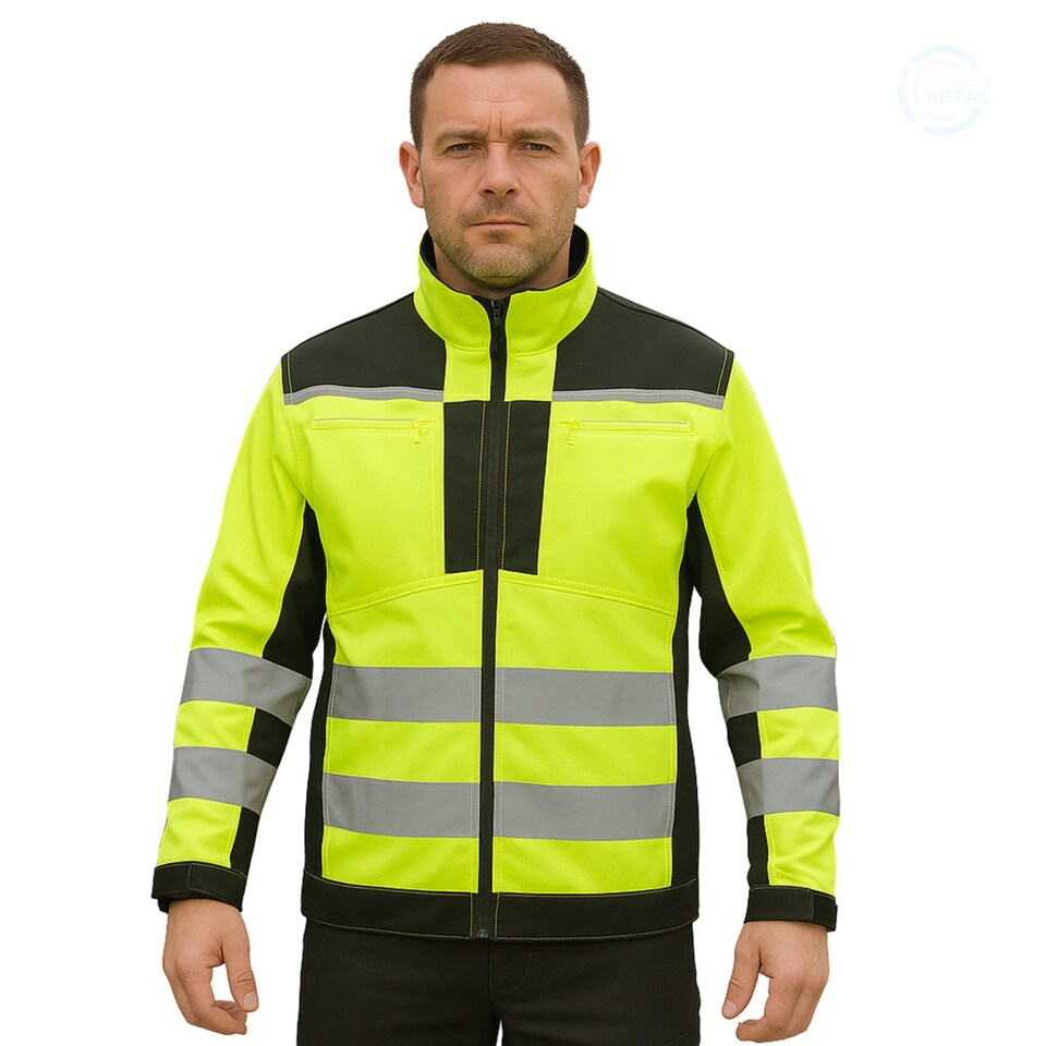 image 1 of ARTMAS FLASH Yellow Men's Class 2 Hi-Vis Work Jacket, 260gsm, UK 44 / EU 60
