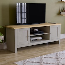 Vida Designs Arlington 2 Door TV Unit Shaker Entertainment Storage, Grey & Oak | Grey | Grey & Oak | 1