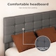 image 6 of Levede Bed Frame Upholstered Linen Headboard Tufted Wooden Slat King Size Grey | Grey | King | King