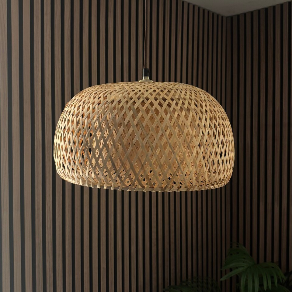 image 1 of CGC Bronte Bamboo Lampshade - Handmade Easy-Fit, 38 cm
