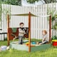 image 2 of AIYAPLAY Wood Sandpit for Kids with Canopy for Garden, Beach, Green 