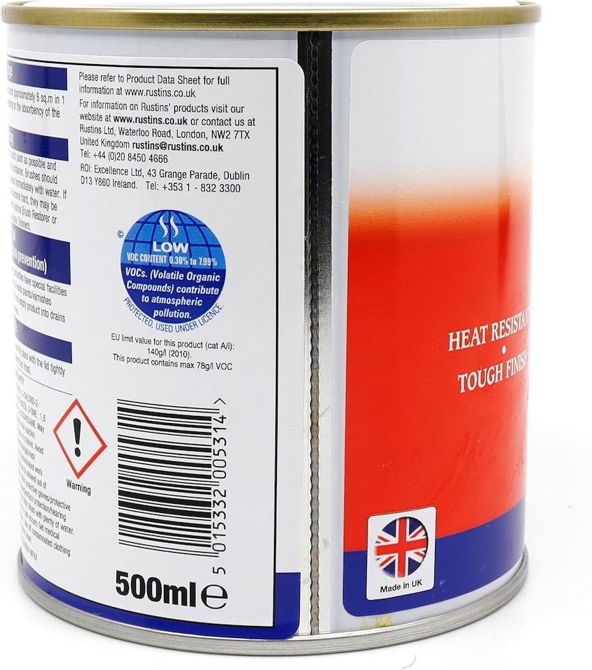 image 1 of Rustins Quick Drying Radiator Enamel Gloss - Black 500ml | Black | 500ml | 1