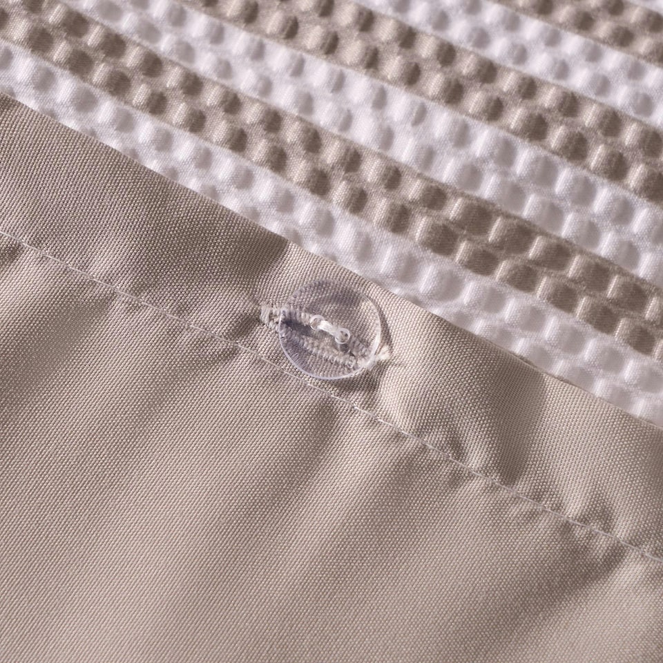 image 1 of OHS Stripe Embossed Duvet Cover and Pillowcase Bedding Set, Super King - Natural