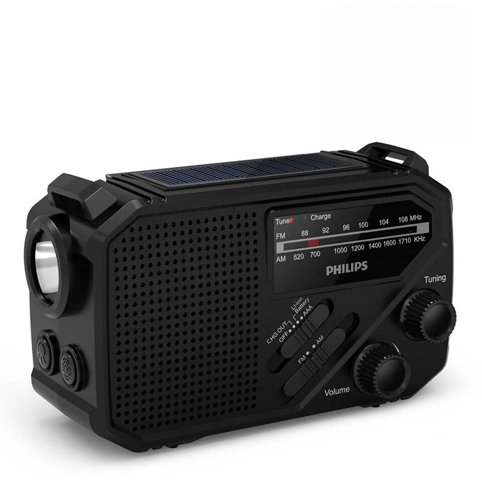 image 1 of Philips TAR1609-00 Black Portable Radio Torch SOS Alarm