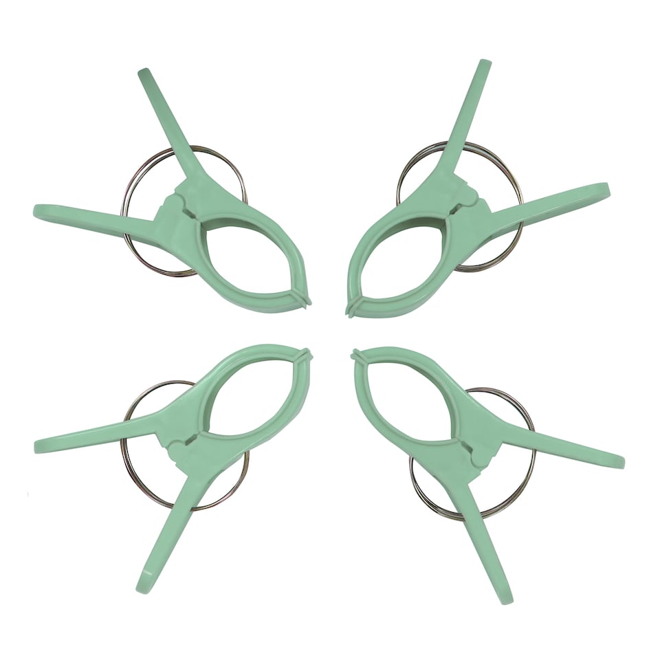 image 1 of JVL Pack of 4 Beach Towel Pegs, Green