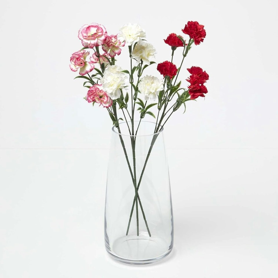 image 1 of Homescapes Artificial Carnation Spray Single Stem Set of 3, 55cm