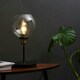 image 1 of ValueLights Pair of  Sheridan Black and Gold Table Lamps with Clear Glass Globe Shade and LED Bulbs