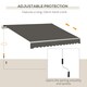 image 5 of Outsunny Manual Retractable Awning Garden Shelter Canopy 3 x 2m Grey 