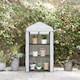 image 9 of Outsunny Portable Mini Greenhouse with Roll-up Door and Wire Shelves, White