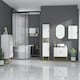 image 7 of kleankin Bathroom Wall Cabinet with Adjustable Shelves for Hallway, Living Room White