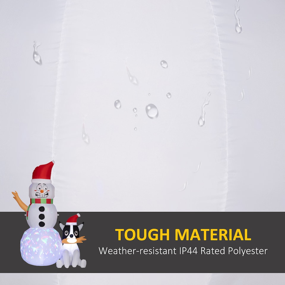 image 1 of Outsunny 6.2FT Christmas Inflatable Snowman with Dog, Christmas Blow Up Outdoor LED Display for Garden Party