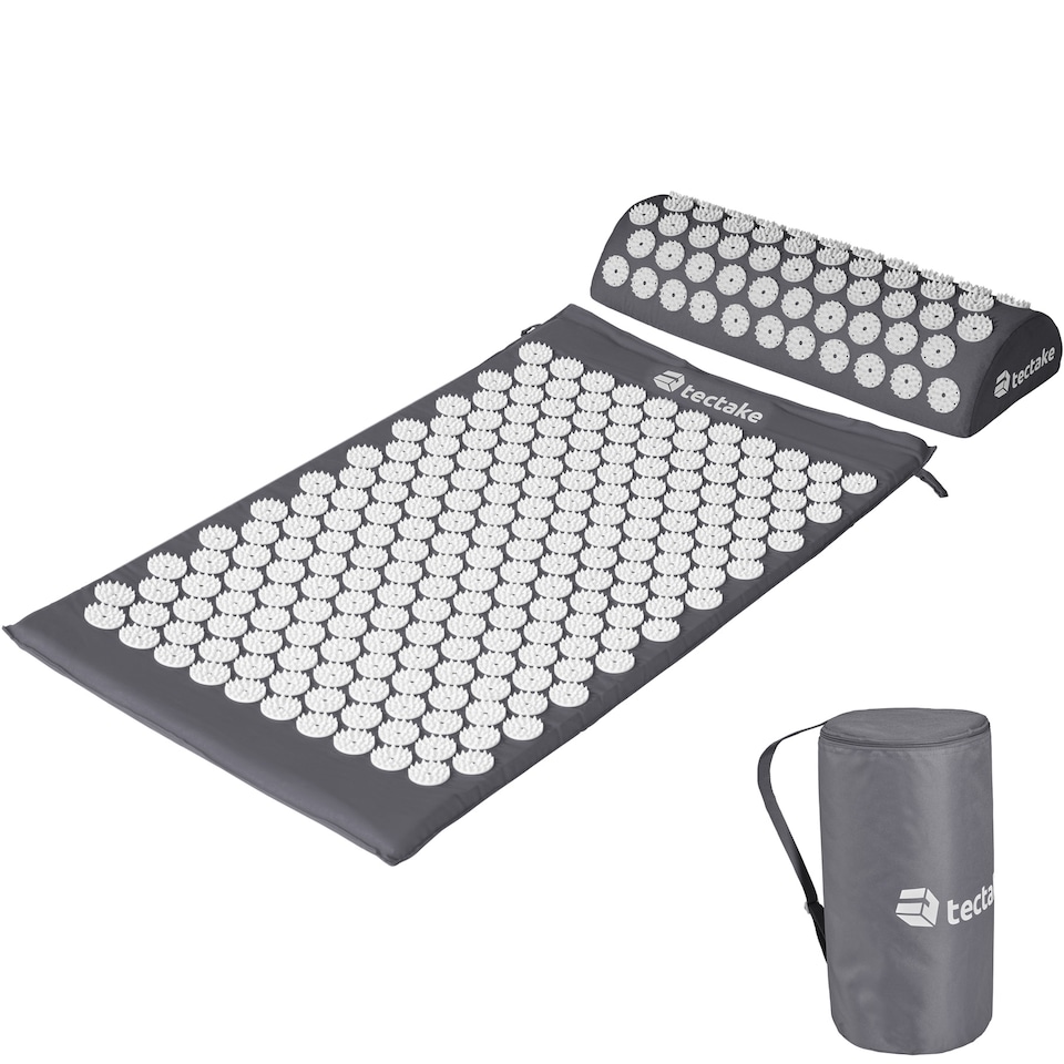 image 1 of Acupressure Mat - muscle tension reliever set with mat, cushion and bag | Grey | grey | 74 x 43 x 2,50 cm | 1