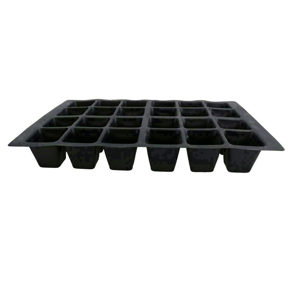 image 1 of 24 Cell Plant Trays Bedding Plant Pack Plastic Inserts Seed Tray Pots - 3 Trays