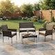 image 1 of Alivio 4-Seater Rattan Furniture Set with Coffee Table & Anti-UV Cushions for Indoor, Outdoor Patio