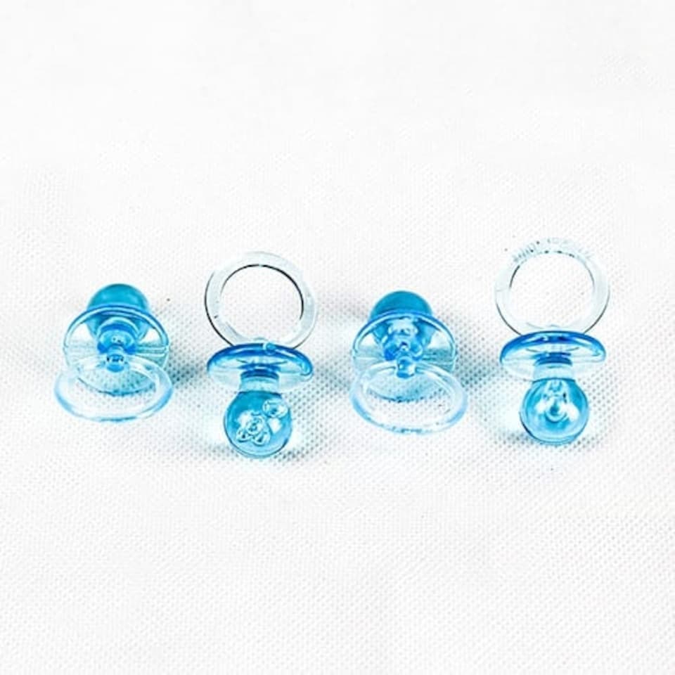Blue Baby Shower Theme Baby Crystal Pacifiers - Pack of 4