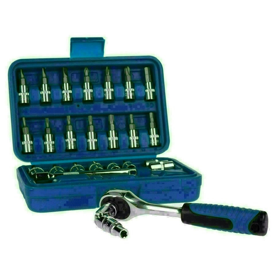 image 1 of 26pc 1/4" Drive Metric Shallow Socket And Accessory Bit Set 5mm - 13mm