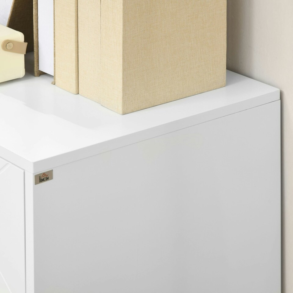 image 1 of HOMCOM Freestanding Storage Cabinet with Adjustable Shelves for Living Room