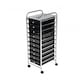 image 7 of 10 Drawer Storage Mobile Makeup Salon Trolley Portable Organiser | Black