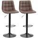 image 1 of HOMCOM Bar Stools Set of 2 Adjustable Counter Barstools W/ Footrest Brown
