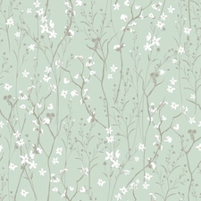 Sample of Summer Meadow Wallpaper in Mint Green | Green | Mint Green