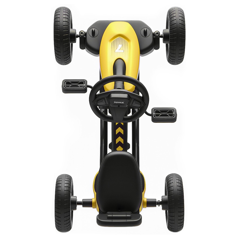 image 1 of AIYAPLAY Pedal Go-Kart for Kids with Silent EVA Wheels, Metal Frame, Yellow