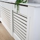 image 4 of Extending Radiator Cover Adjustable Wooden MDF Slatted Grill | White