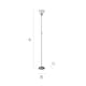 image 7 of ValueLights Dalby Chrome Single Uplighter Floor Lamp White Shade | Silver