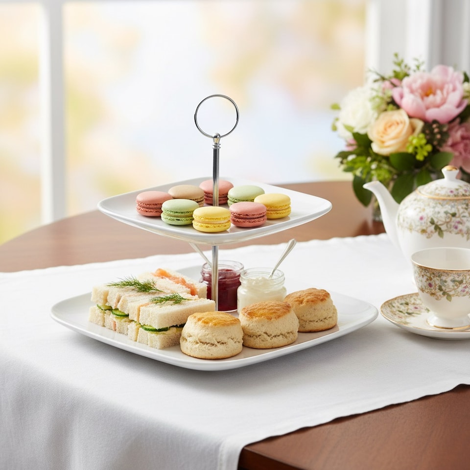 image 1 of Waterside Elegant Two-Tier Cake Stand