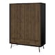 image 3 of Ry Wardrobe 3 Doors 3 Drawers in Matt Black Walnut