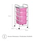 image 5 of VonHaus 4 Drawer Pink Storage Trolley with 360° Wheels