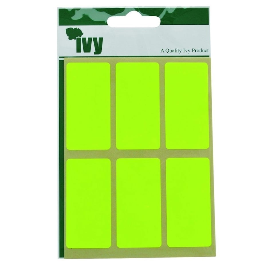 image 1 of Pack of 24 Yellow Fluorescent 25x50mm Rectangular Labels