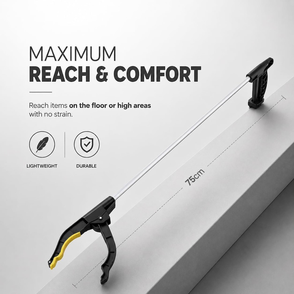 image 1 of Keplin Litter Picker 75cm Long Reach Grabber Tool with Magnetic Pick Up Tip, Pack of 4