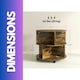 image 8 of Industrial 3 Tier Rolling Coffee Table Rustic Brown Brown