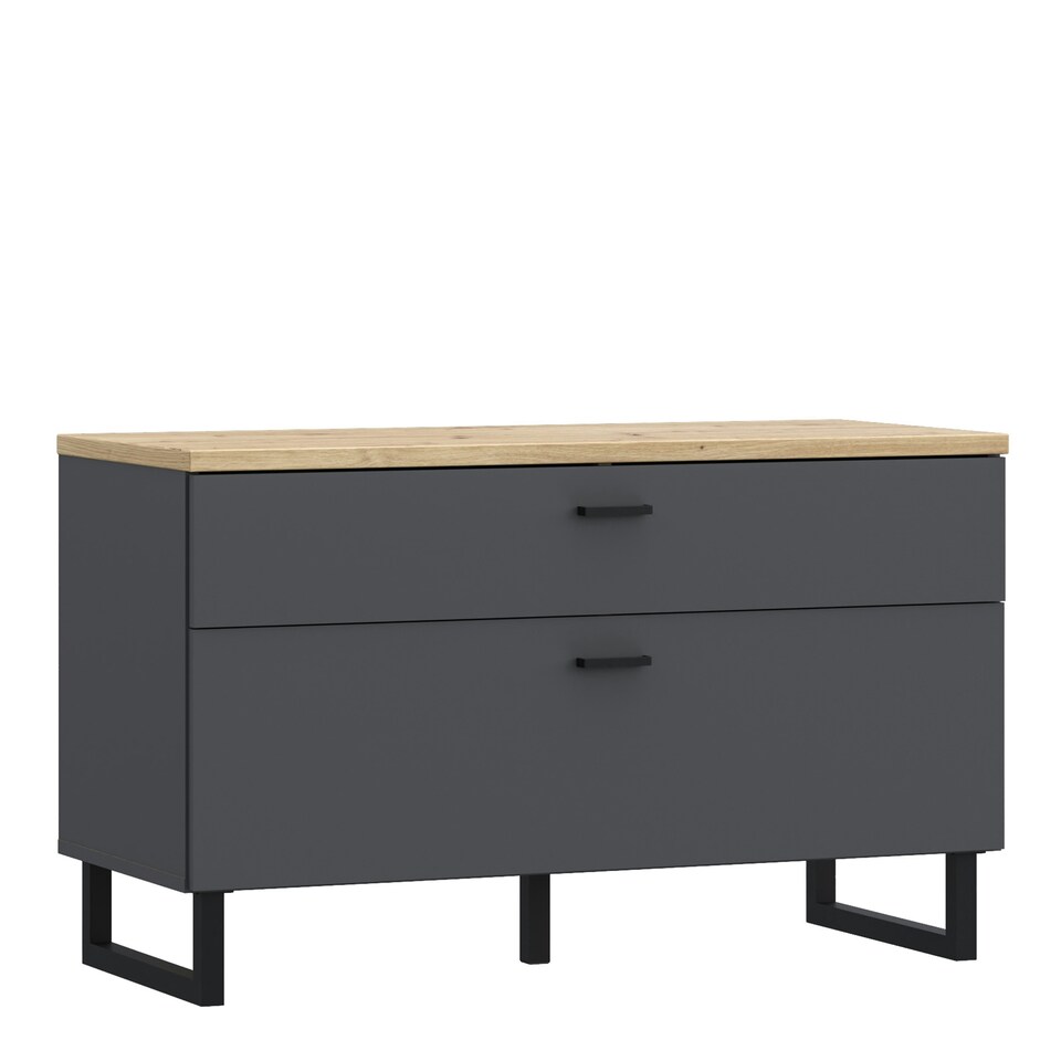 image 1 of Klara TV Unit with 1 Drawer 1 Flip Door in Grey and Oak