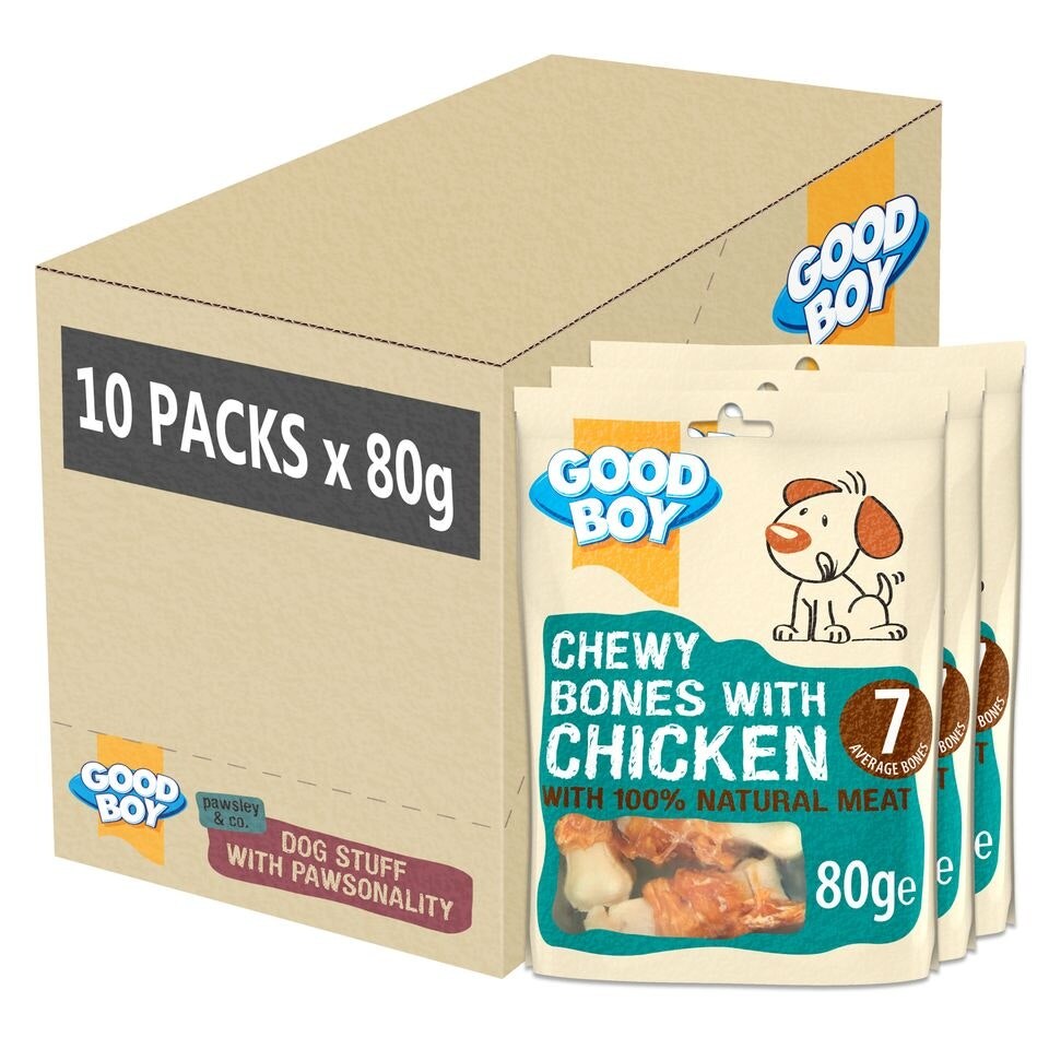 Good Boy Chewy Mini Bones With Chicken 80g (Pack of 10)