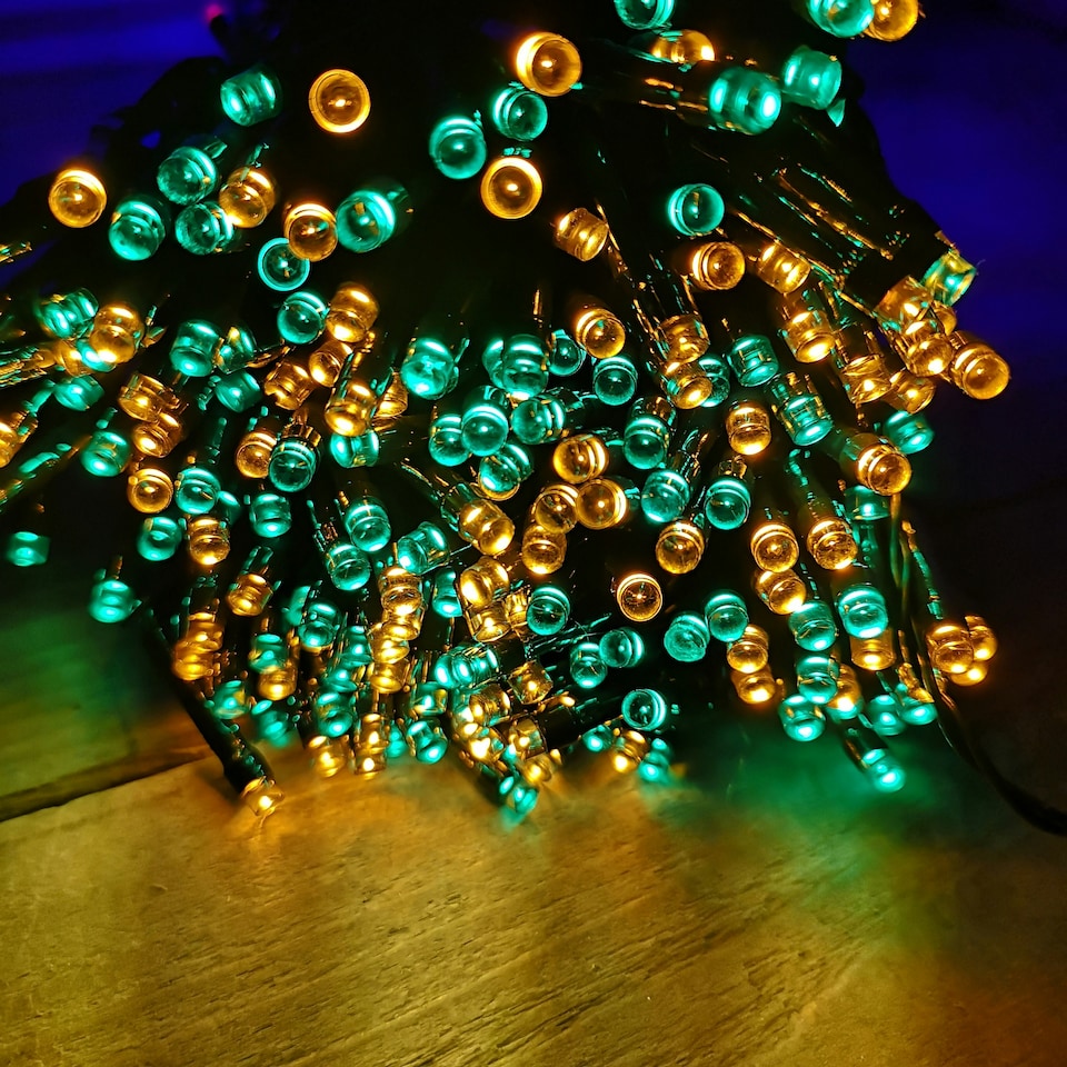 image 1 of 400 LED 40m Premier Christmas Indoor Outdoor Multi Function Battery Operated String Lights with Timer in Multicoloured