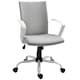 image 9 of Vinsetto Home Office Linen Chair Swivel Computer Desk Task Chair, Light Grey