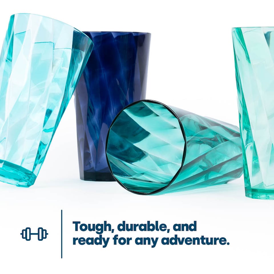 image 1 of 6 Multicoloured Plastic Tumblers - Teal