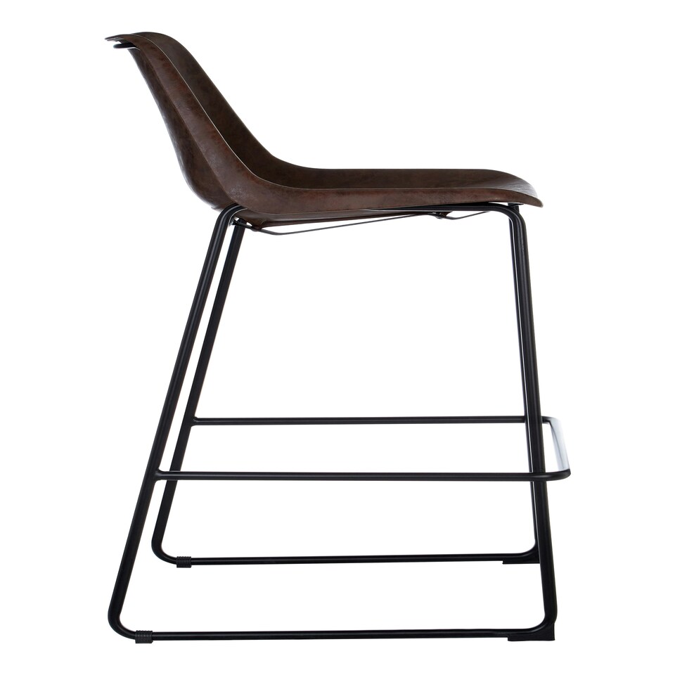 image 1 of Interiors by Premier Elevated And Comfortable Mocha Bar Stool With Black Legs, Sleek Design Kitchen Stool, Contemporary Bar Stool