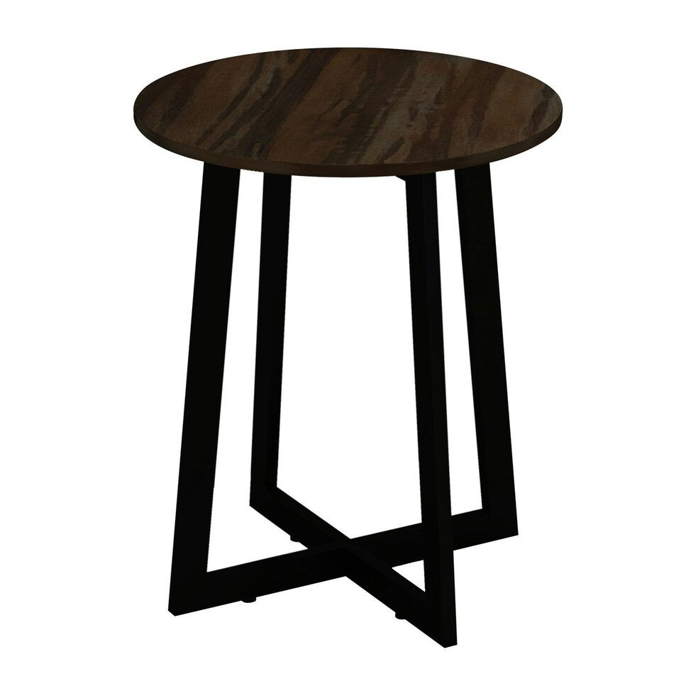 image 1 of Accent Side Table with Steel Frame Brown | Unit Colour: Walnut