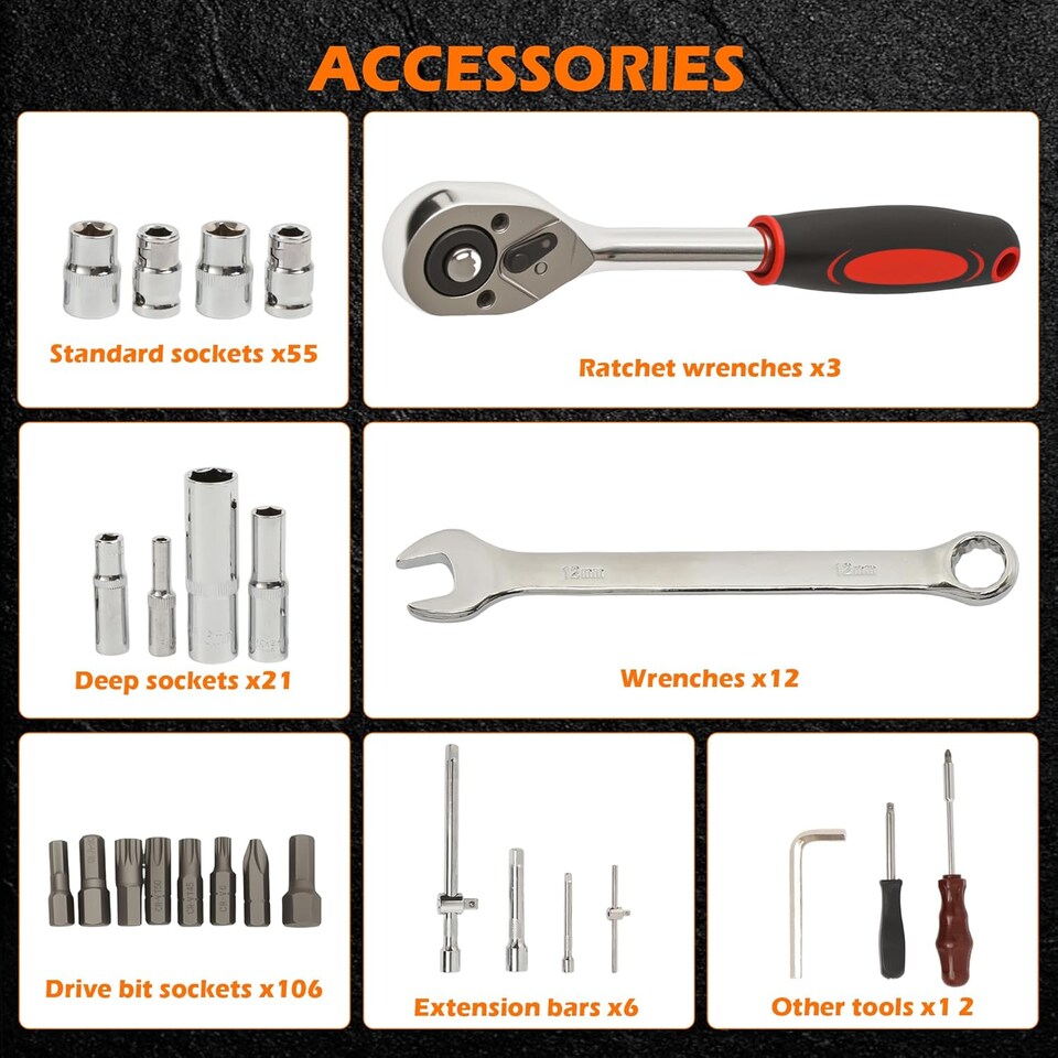 image 1 of Alivio 216 Piece Universal Tool Set with Ratchets, Wrenches & Bits